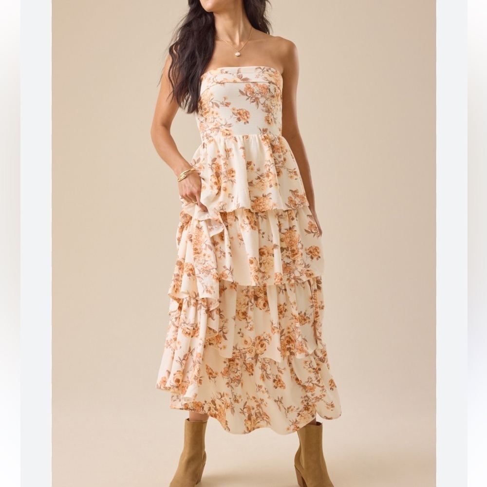 Altar’d State Fleur Floral Maxi Tiered Dress NWT